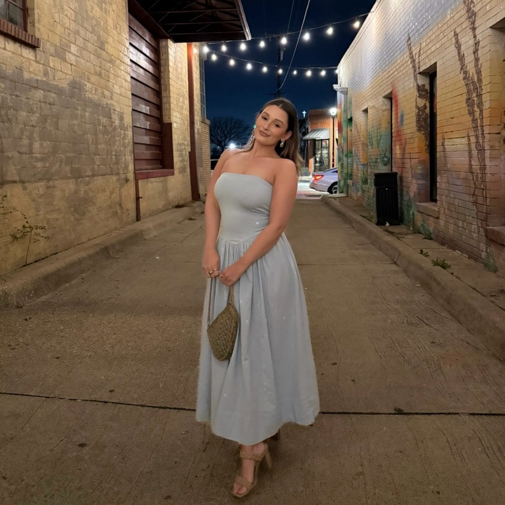 Free People Strapless Light Blue Dress - Picture 2 of 2